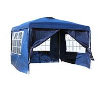 TTGazebo 3x3m blu con teli laterali rimovibili e finestre Tenda per feste Giardi