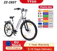 ttgo ZZ-28ST E-bike da uomo, Biciclette elettriche da donna 25 km/h 36V 20Ah Batteria City Bike 90-110 km Bici elettrica con ingranaggi a 9 velocità XK-ZZ-28ST(white) EU SHIP