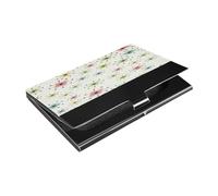 Ttgoth Atomic Stars - Porta biglietti da visita per uomini e donne, in pelle PU e acciaio inox, con tasca porta nome, per viaggi e lavoro, A, 9.3x5.8x1 cm, Moderno