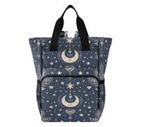 Ttgoth Boho Moon Celestial - Borsa per pannolini, impermeabile, con portabottiglie isolante, multitasche, da viaggio, con cinghie per passeggino, per mamma e papà