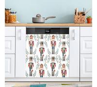 Ttgoth Copertura magnetica decorativa per lavastoviglie con schiaccianoci di Natale, pannello di copertura per porta d'ingresso, adesivo per elettrodomestici da cucina, 58 x 66 cm