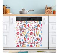Ttgoth Copertura magnetica decorativa per lavastoviglie con schiaccianoci di Natale, pannello di copertura per porta d'ingresso, adesivo per elettrodomestici da cucina, 58 x 66 cm