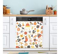 Ttgoth Copertura magnetica decorativa per lavastoviglie con schiaccianoci di Natale, pannello di copertura per porta d'ingresso, adesivo per elettrodomestici da cucina, 58 x 66 cm