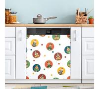 Ttgoth Copertura magnetica decorativa per lavastoviglie con schiaccianoci di Natale, pannello di copertura per porta d'ingresso, adesivo per elettrodomestici da cucina, 58 x 66 cm