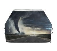 Ttgoth Copertura per barbecue Tornado nera per esterni, resistente all'acqua e agli strappi, resistente allo sbiadimento e ai raggi UV, copertura per barbecue con cinghie regolabili per la maggior