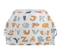 Ttgoth Graziosa copertura per barbecue con lettere dell'alfabeto, resistente all'acqua e agli strappi, resistente allo sbiadimento e ai raggi UV, con cinghie regolabili, per la maggior parte delle