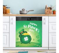 Ttgoth Happy St. Patrick Green Pot Lavastoviglie Magnete Copertura Decorativa Magnetica Lavastoviglie Pannello Copertura Della Porta Anteriore Decalcomania Trimmable Magnete Adesivo per Cucina