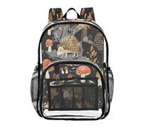 Ttgoth Hedgehog - Zaino trasparente a forma di fungo, resistente, approvato dallo stadio, con tasche multiple per scuola, sicurezza, lavoro e lavoro