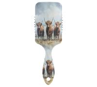 Ttgoth Highland Cows, spazzola per capelli per donne e uomini, antistatica, con cuscinetto d'aria, spazzola districante per capelli ricci, lisci, bagnati o asciutti