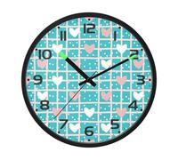 Ttgoth Orologio da parete a forma di cuore scozzese con luce notturna a LED, controllo del suono, silenzioso, senza ticchettio, funzionamento a batteria, per camera da letto, soggiorno, cucina