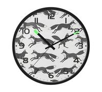 Ttgoth Orologio da parete con lupo con luce notturna a LED, controllo del suono, silenzioso, senza ticchettio, funzionamento a batteria, per camera da letto, soggiorno, cucina, decorazione per la casa