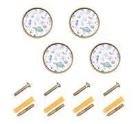 Ttgoth Pomelli rotondi per cassetti da 32 mm a forma di creature marine, 4 pezzi, maniglie decorative per mobili da cucina