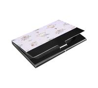 Ttgoth Porta biglietti da visita con gufi carini per uomo donna pelle PU e acciaio inossidabile con nome porta carte di credito tasca per viaggi e lavoro, A, 9,3 x 5,8 x 1 cm, moderno, A, 9.3x5.8x1