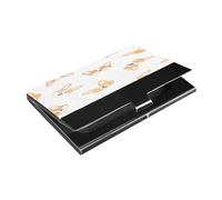 Ttgoth Porta biglietti da visita con volto di cane, unisex, in pelle PU e acciaio inox, con tasca porta nome, portafoglio per documenti d'identità, per viaggi e lavoro, A, 9.3x5.8x1 cm, Moderno