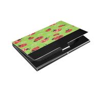 Ttgoth Porta biglietti da visita floreali coccinelle per uomini e donne in pelle PU e acciaio inox porta biglietti da visita custodia per carte d'identità per viaggi e lavoro, A, 9,3 x 5,8 x 1 cm,
