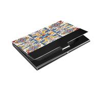 Ttgoth Portabiglietti da visita in pelle PU e acciaio inox, con motivo "Piastrelle Marocco", per uomini e donne, per viaggi e lavoro, A, 9.3x5.8x1 cm, Moderno