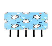 Ttgoth Portachiavi a forma di pinguino, da parete, con 4 ganci, autoadesivo o forato, organizer per la posta per ingresso, corridoio, ufficio