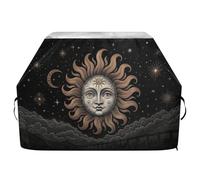 Ttgoth Sun Moon - Copertura per barbecue per esterni, resistente all'acqua e agli strappi, resistente allo sbiadimento e ai raggi UV, con cinghie regolabili, per la maggior parte delle griglie, 114 x