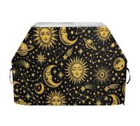 Ttgoth Sun Moon - Copertura per barbecue per esterni, resistente all'acqua e agli strappi, resistente allo sbiadimento e ai raggi UV, con cinghie regolabili, per la maggior parte delle griglie, 114 x