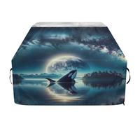 Ttgoth Whale Moon - Copertura per barbecue per esterni, resistente all'acqua e agli strappi, resistente allo sbiadimento e ai raggi UV, con cinghie regolabili, per la maggior parte delle griglie, 114