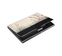 Ttgoth Wildflower - Porta biglietti da visita per uomini e donne, in pelle PU e acciaio inossidabile, con tasca porta carte di credito, per viaggi e lavoro, A, 9.3x5.8x1 cm, Moderno