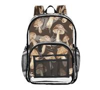 Ttgoth Zaino trasparente a forma di fungo, resistente, approvato dallo stadio, con tasche multiple per scuola, sicurezza, lavoro e lavoro