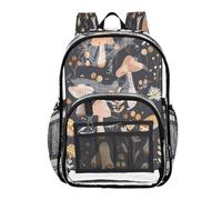 Ttgoth Zaino trasparente a forma di fungo, resistente, approvato dallo stadio, con tasche multiple per scuola, sicurezza, lavoro e lavoro