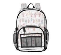 Ttgoth Zaino trasparente a forma di zampa di cane, resistente, approvato dallo stadio, con tasche multiple per scuola, sicurezza, lavoro e viaggi