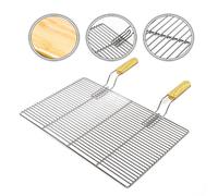 Griglia rettangolare per BBQ 67x40 cm In acciaio inox con manici Per grill a gas, a sfera ecc