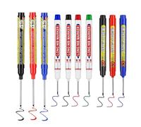 TTIAYAO Set di 20 marcatori per fori profondi, 45 mm, 30 mm, 20 mm, impermeabili, punta extra lunga, per legno, plastica, cartone, parete, metallo (nero, rosso, blu, verde)