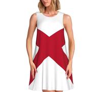 TTIGLHOH Alabama State Flag - Abito casual da donna, senza maniche, lunghezza al ginocchio, con tasche, Nero , 3XL