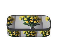 TTIGLHOH Astuccio grande con bouquet di narcisi, elegante astuccio per penne e matite, organizer per ufficio, università e scuola, Nero , Taglia unica, Organizer per borse