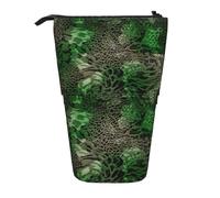 TTIGLHOH Astuccio portamatite telescopico con serpente verde, per ragazze e ragazzi, grande capacità per la scuola, Nero , Taglia unica, Organizer per borse