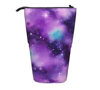 TTIGLHOH Astuccio portapenne telescopico per bambini con supporto e scritta "Magic Galaxy", colore viola, per la scuola, Nero , Taglia unica, Organizer per borse