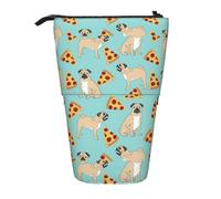 TTIGLHOH Astuccio telescopico per matite con pizza, per ragazze e ragazzi, grande capacità per la scuola, Nero , Taglia unica, Organizer per borse