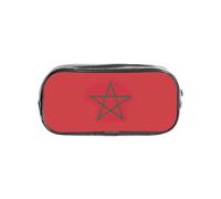 TTIGLHOH Astuccio trasparente con stampa bandiera del Marocco, organizer per cosmetici impermeabile, portatile per strumenti artistici