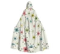 TTIGLHOH Atomic Stars, mantello con cappuccio per adulti, con stampa retrò, per Halloween, lunghezza 140 cm, ideale per vestaglia da mago