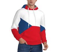 TTIGLHOH Bandiera della Repubblica Ceca Felpe con cappuccio invernali da uomo foderato in pile Sherpa Pullover tasca a marsupio Comfort Fit, felpa invernale, Nero , L