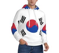 TTIGLHOH Bandiera Della Repubblica Di Corea Felpe Invernali Con Cappuccio Per Gli Uomini Foderato In Pile Sherpa Pullover Tasca Canguro Comfort Fit, Felpa Invern, Nero , 4XL