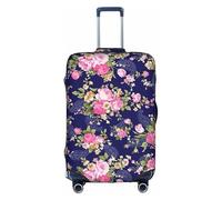 TTIGLHOH Base blu navy stampa floreale pronta da viaggio protezione antigraffio esclusa la copertura della valigia impedisce il miscuglio dei bagagli, bianco, M
