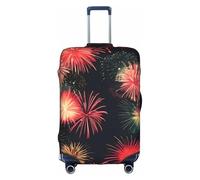 TTIGLHOH Bella stampa di fuochi d'artificio pronto da viaggio, protezione antigraffio esclusa la copertura della valigia impedisce il confusione dei bagagli, bianco, XL