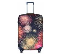 TTIGLHOH Bella stampa fuochi d'artificio da viaggio, protezione antigraffio esclusa la copertura della valigia impedisce il miscuglio dei bagagli, bianco, L