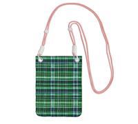 TTIGLHOH Blu E Verde Scozzese Tartan Stampa Viaggio Piccolo Crossbody Bag Telefono Borse Con Tracolla Per Passaporto Smartphone Portafoglio, rosa, Taglia unica