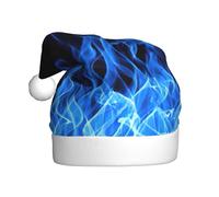 TTIGLHOH Blu Fiamma Stampa Autunno Inverno Addensare Costume Caps Peluche Unico Elegante Adulto Donne Cappello di Santa Cerimonia di Vacanza