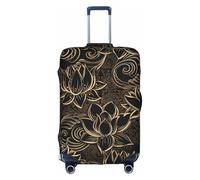 TTIGLHOH Boho Gold Lotus Flowers Printing Travel Ready Protezione antigraffio Esclude la copertura della valigia impedisce il miscuglio dei bagagli, bianco, XL