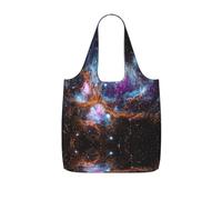 TTIGLHOH Borsa per la spesa con stampa di galassia e universo, riutilizzabile, pieghevole, leggera, 25 l, per la spesa, viaggi, pendolarismo