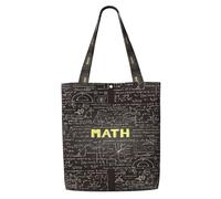 TTIGLHOH Borsa per la spesa in tela riutilizzabile per la scuola matematica, borsa media con chiusura a scatto, uso quotidiano, lavoro, shopping