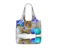 TTIGLHOH Borsa per la spesa pieghevole e leggera con stampa di uova di Pasqua con coniglio, borsa per la spesa, viaggi, pendolarismo