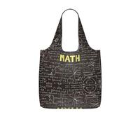 TTIGLHOH Borsa per la spesa riutilizzabile con stampa matematica scolastica, pieghevole, leggera, 25 l, per la spesa, viaggi, pendolarismo