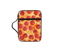 TTIGLHOH Borsa portaoggetti 3D con stampa bibbia con pizza e peperoni, resistente all'acqua, in tessuto Oxford, per studio della chiesa